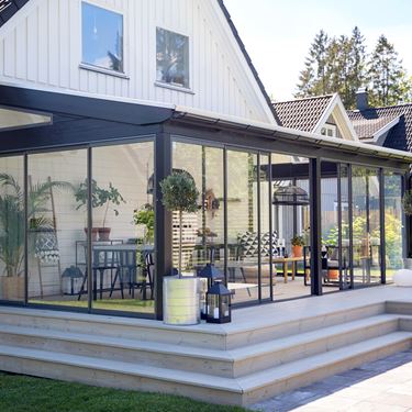 Lasiterassielementti kevät-syksy WG 50 tummanharmaa